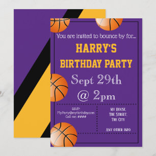 Basketball Party Invitation Editable