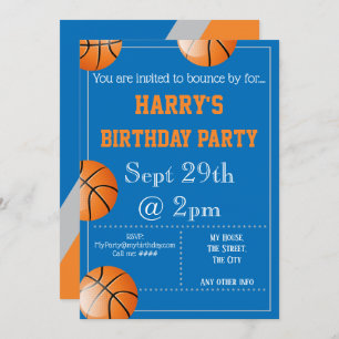 Basketball Party Invitation Editable