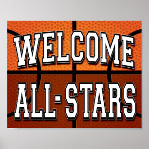 Basketball Party WELCOME ALL-STARS Sign Print