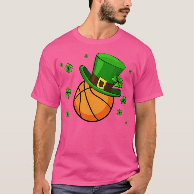 Basketball Patrick'S Day Hat T-Shirt (Front)