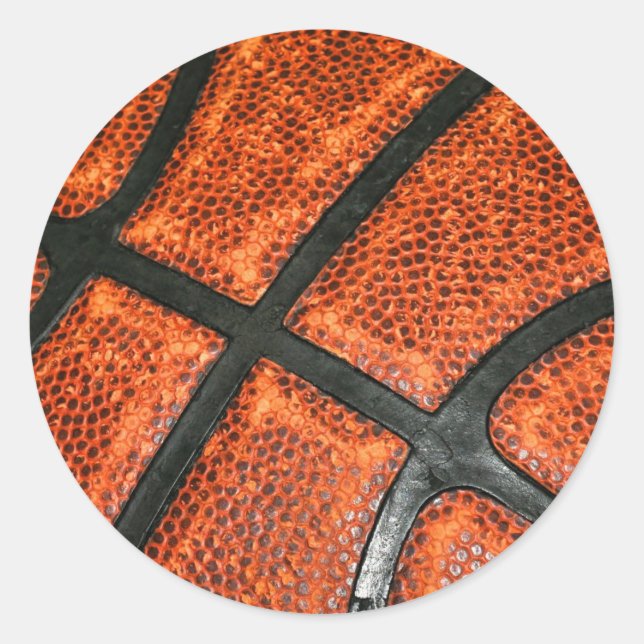 Basketball Pattern Classic Round Sticker (Front)