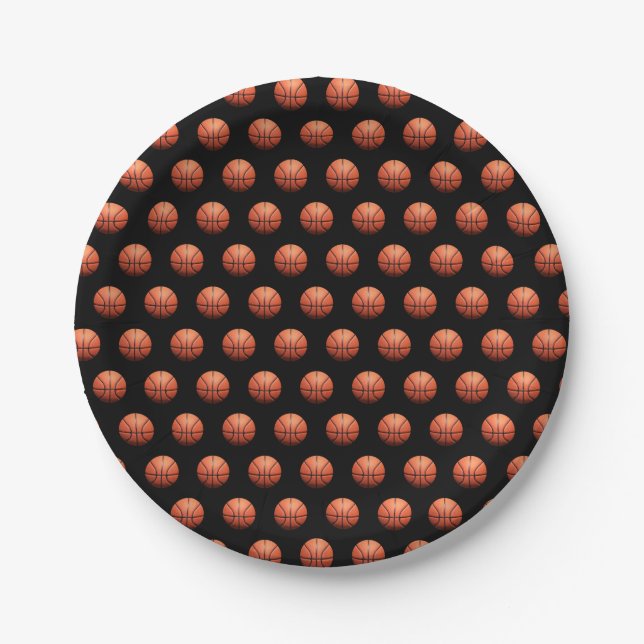 Basketball Pattern  Paper Plate (Front)
