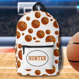 Basketball Pattern With Name Printed Backpack