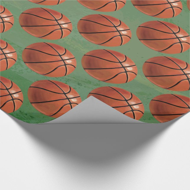 Basketball Pattern Wrapping Paper (Corner)