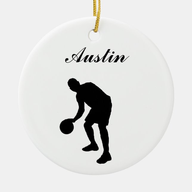 Basketball Personalised Christmas Ornament (Front)