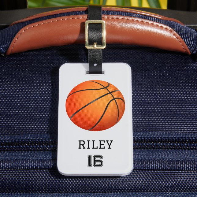 Basketball Personalised Custom Team Bag Tag Gift (Front Insitu 2)