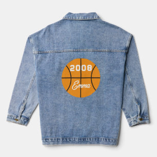 Basketball personalised denim jacket
