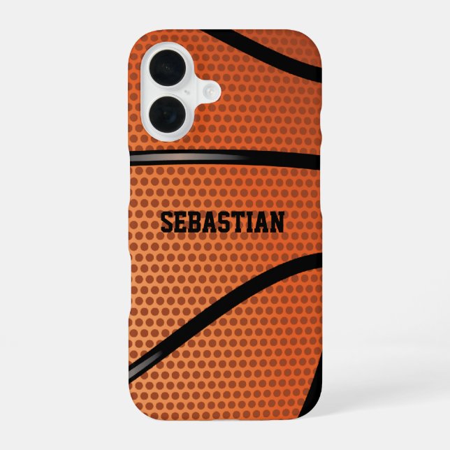 Basketball Personalised iPhone 16 Case (Back)