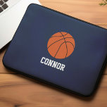 Basketball Personalised Kids Laptop Sleeve<br><div class="desc">Basketball Personalised Kids sports themed design.</div>