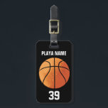 Basketball (Personalised) Luggage Tag<br><div class="desc">A straight-forward basketball design for hoopsters everywhere,  from eBrushDesign.</div>
