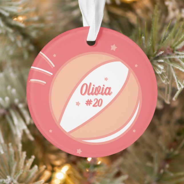 Basketball Personalised Name Number Ornament (Tree)