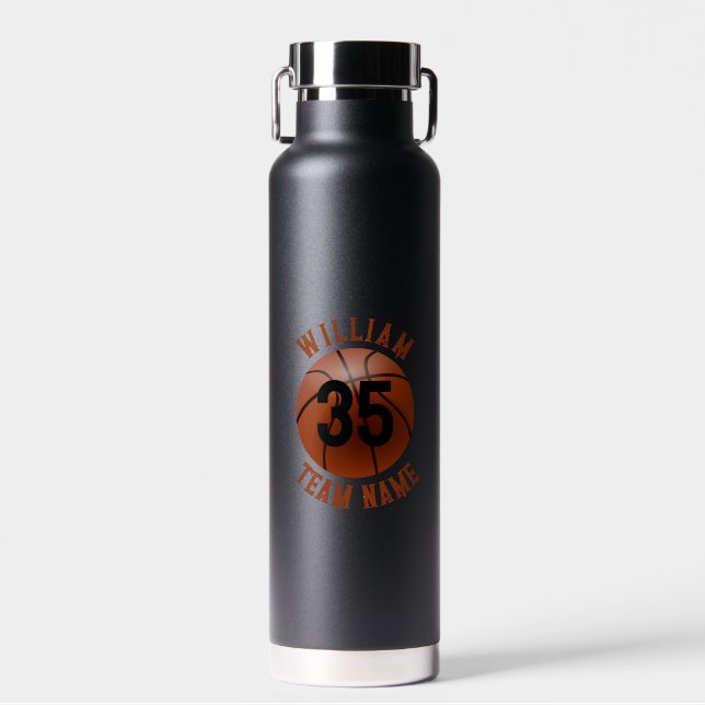 Basketball Personalised Water Bottle (Front)