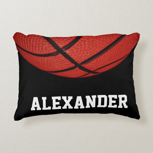 Basketball Personalised with name and number Decorative Cushion (Front)