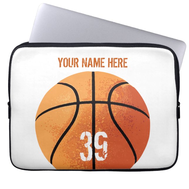 Basketball (Personalizable) Laptop Sleeve (Front)
