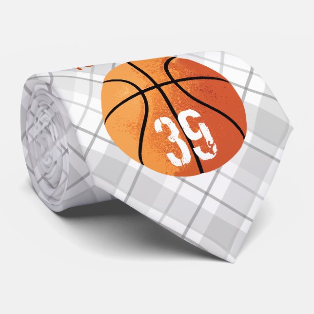 Basketball (Personalizable) Neck Tie (Rolled)