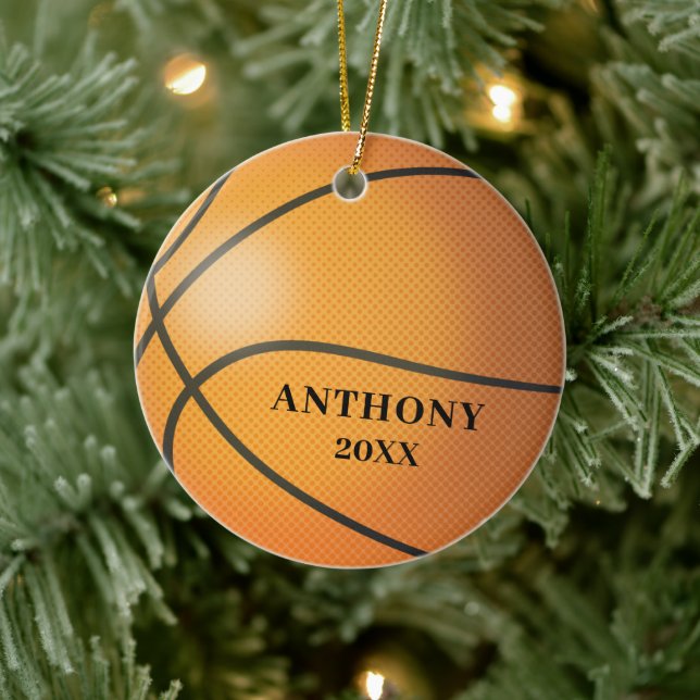 Basketball Personalized Christmas Ceramic Tree Decoration (Tree)
