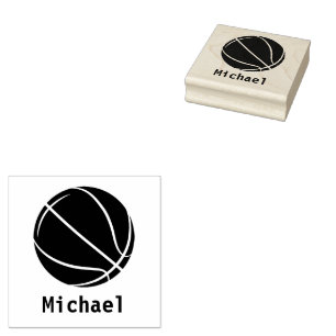 Basketball  Personalized Name Rubber Stamp
