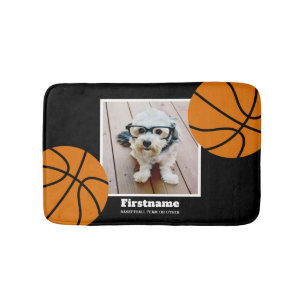 Basketball Photo Add Your Name - Can Edit Color Bath Mat