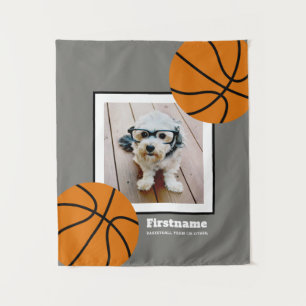 Basketball Photo Add Your Name - Can Edit Colour Tapestry