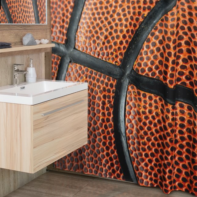 Basketball Photo Close Up Shower Curtain (Creator Uploaded)