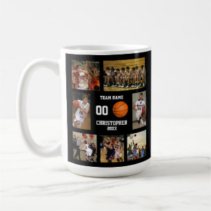 Basketball photo collage fleece blanket coffee mug