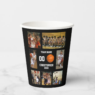 Basketball photo collage fleece blanket paper cups