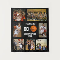 Basketball photo collage fleece blanket