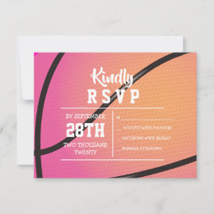 BASKETBALL PINK Bat Mitzvah Invitation