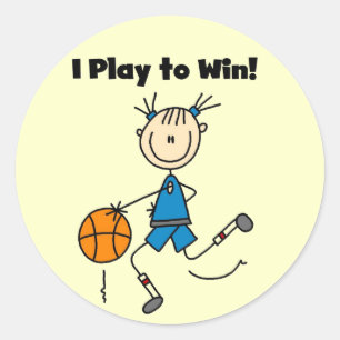 Basketball Play to Win T-shirts and Gifts Classic Round Sticker