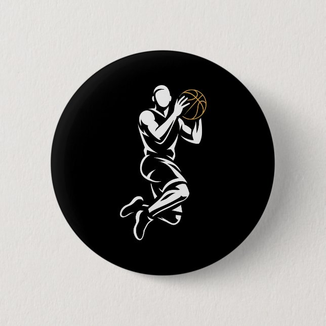 Basketball Player  6 Cm Round Badge (Front)