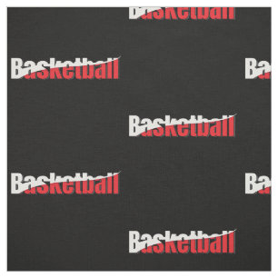 Basketball Player Abstract Swish - Word Art Fabric