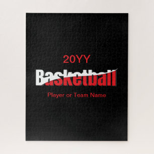Basketball Player Abstract Swish - Word Art Jigsaw Puzzle