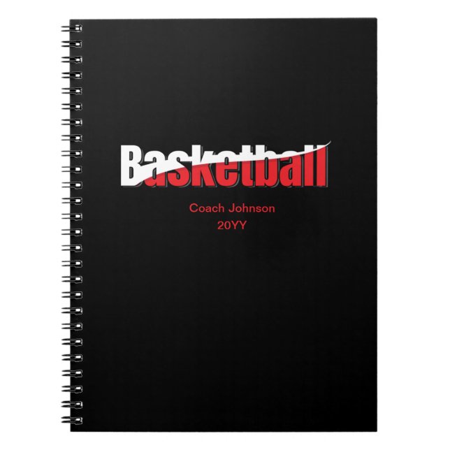 Basketball Player Abstract Swish - Word Art Notebook (Front)