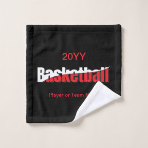 Basketball Player Abstract Swish - Word Art Wash Cloth