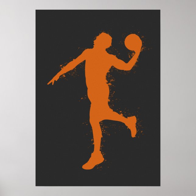 Basketball Player - Abstract Watercolor Style Poster (Front)