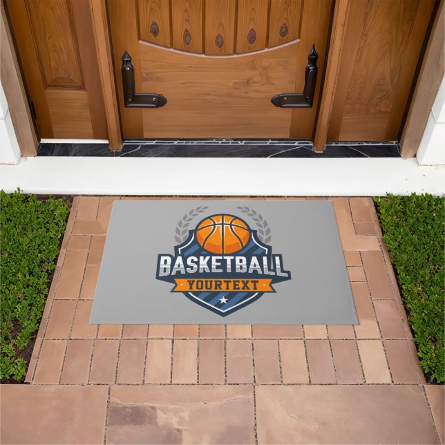 Basketball Player ADD NAME Varsity School Team Doormat (Outdoor)