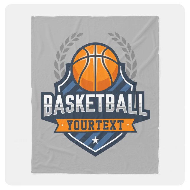 Basketball Player ADD NAME Varsity School Team Fleece Blanket (Creator Uploaded)