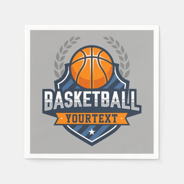 Basketball Player ADD NAME Varsity School Team Napkin (Front)