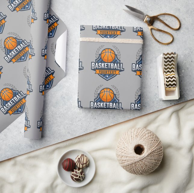 Basketball Player ADD NAME Varsity School Team Wrapping Paper (Crafts)