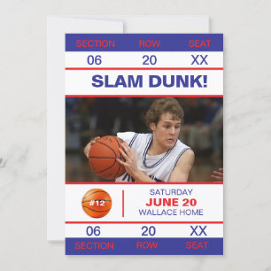 Basketball Player Admission Ticket Graduate Invitation