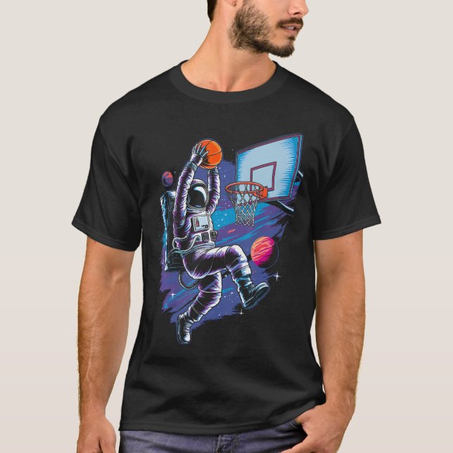 Basketball Player Astronaut Astronomy Astrology Ou T-Shirt (Front)