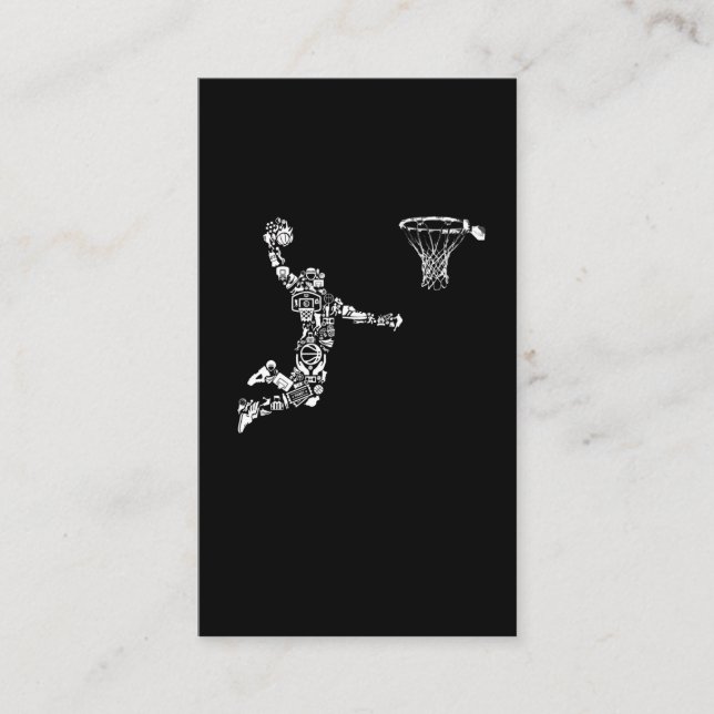 Basketball Player Athlete Dunk Art Sportsman Business Card (Front)