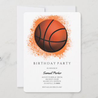 Basketball Player Bachelor / Birthday Party Sports Invitation