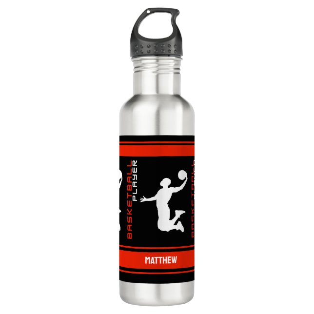 Basketball Player, Basketball Birthday Gifts 710 Ml Water Bottle (Front)