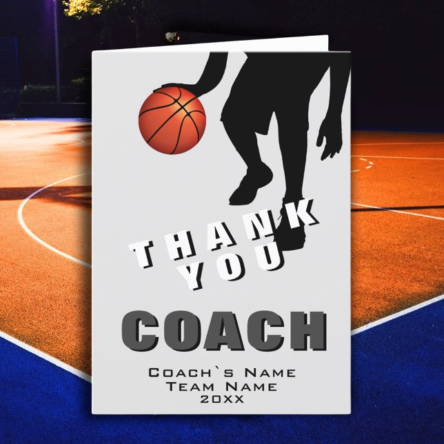 Basketball Player Basketball Coach Thank You Card (Creator Uploaded)