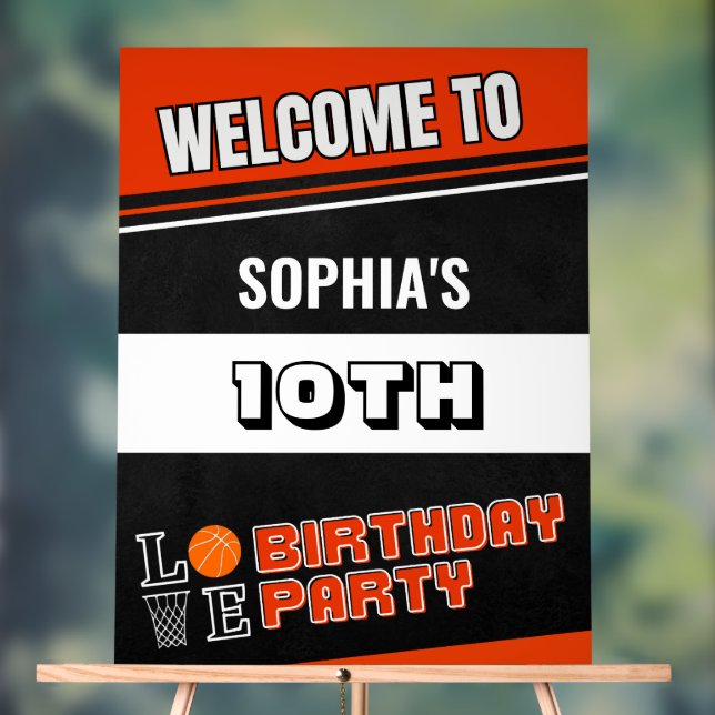 Basketball Player Birthday  Acrylic Sign (Neutral)