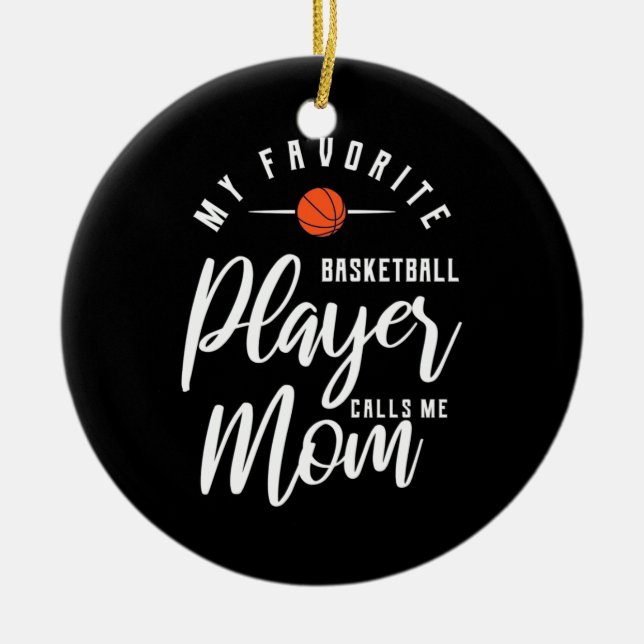 Basketball Player Calls Me Mum Ceramic Tree Decoration (Front)