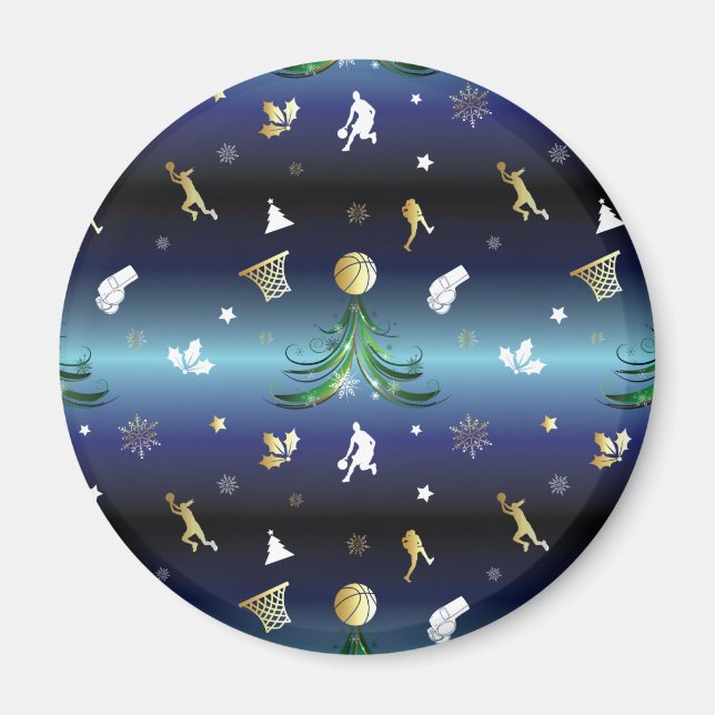 Basketball Player Christmas Tree Magnet (Front)