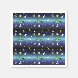 Basketball Player Christmas Tree Napkin