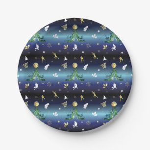 Basketball Player Christmas Tree Paper Plate